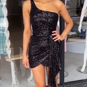 Love Nookie Black Sequin Mini Cocktail Dress
